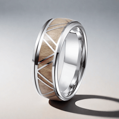 8mm Titanium Oak Wood Victory Wood Ring | Men's Wedding Bands