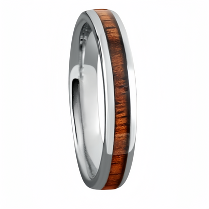 4mm Silver Glamour Nordic Wood Ring | Wedding Ring | Guitar Ring