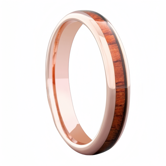 4mm Rose Gold Nordic Wood Ring | Wedding Ring