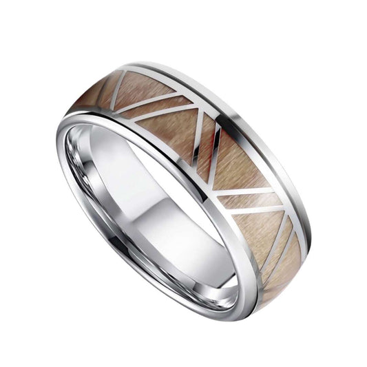 8mm Titanium Oak Wood Victory Wood Ring | Men's Wedding Bands