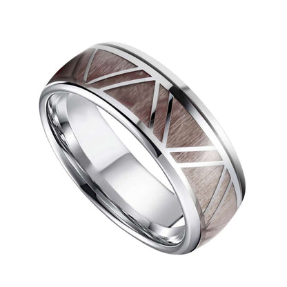 8mm Titanium Barrel Wood Loyal & Victory Wood Ring | Men's Wedding Bands